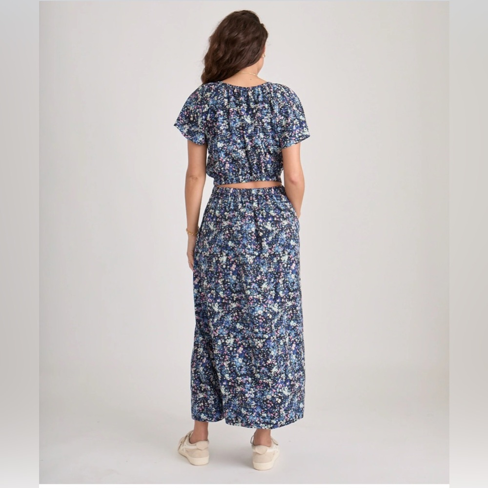 Marine Layer Charlotte maxi dress in blue floral size small - Picture 3 of 10